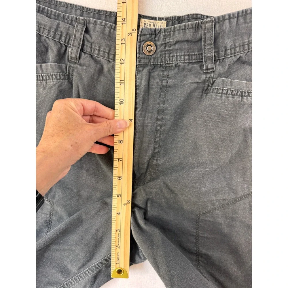 RedHead Brand Co 36 Gray Ripstop Cargo Utility Shorts Outdoor Hiking Y2K